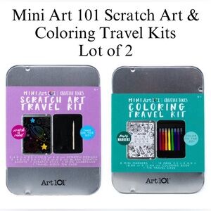 Mini Art 101 Creative Tools Scratch Art Set & Coloring Set W/ Markers Lot of 2